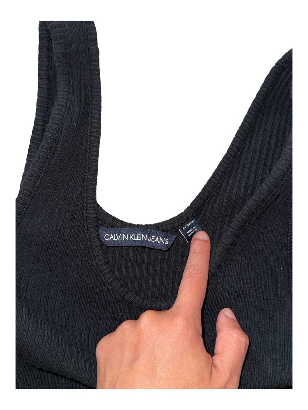 Calvin Klein Jeans Black Ribbed Tank Dress